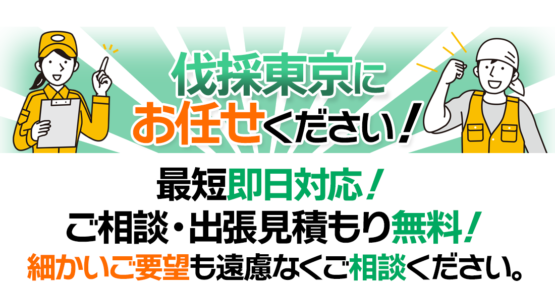 全部まとめて伐採東京にお任せください！